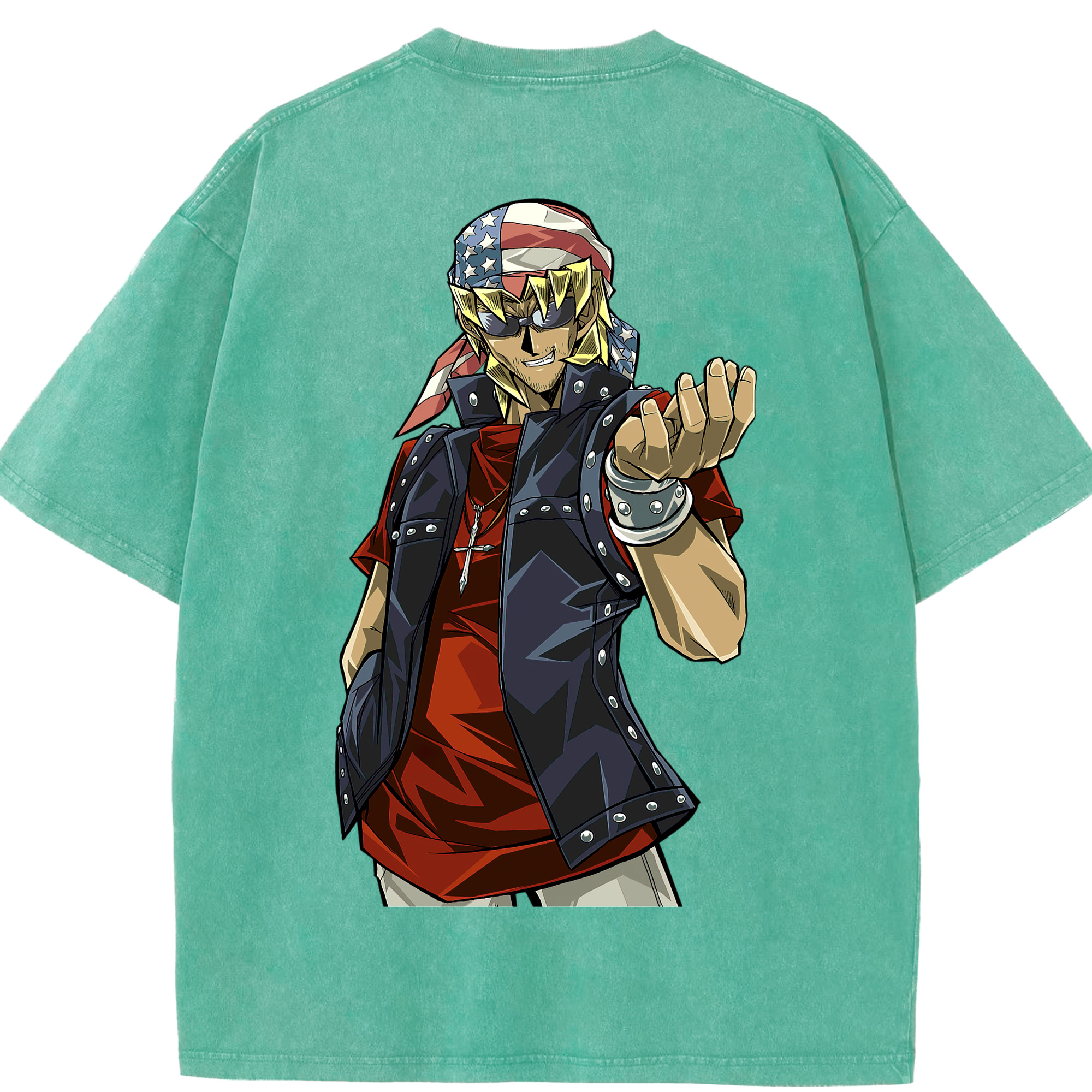 （画像用） 遊☆戯☆王 Yu-Gi-Oh! 綿100% ヴィンテージ風 半袖Tシャツ（背面プリント）